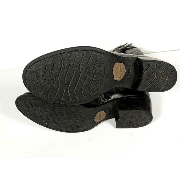 Born Womens Berry Knee High Riding Style Black Leather Boots us/8m D78503 - Picture 9 of 9